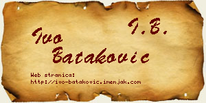 Ivo Bataković vizit kartica